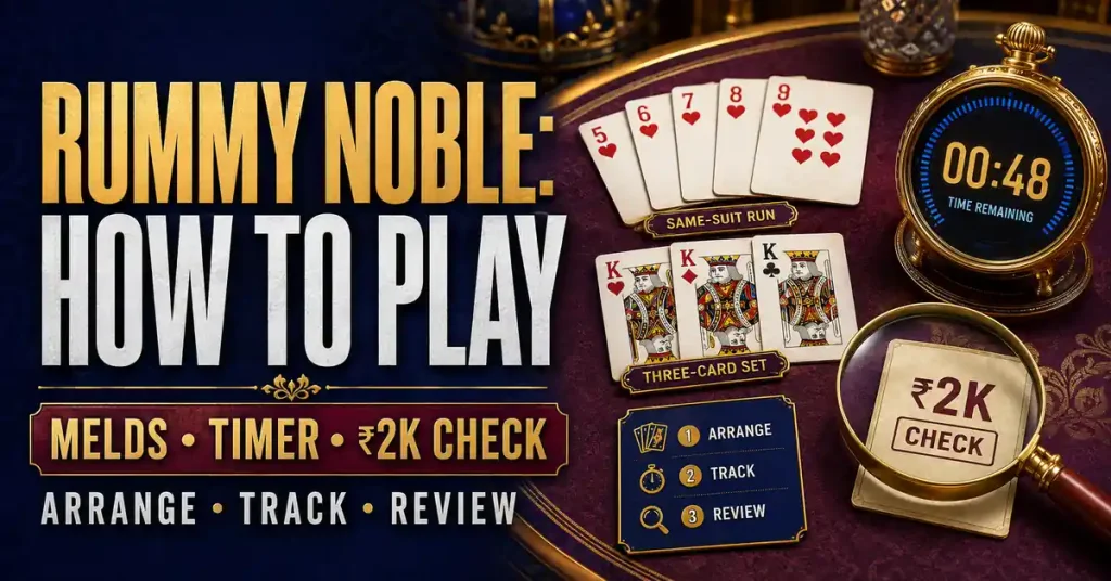 Rummy Noble How to Play Melds, Timer & ₹2K Check